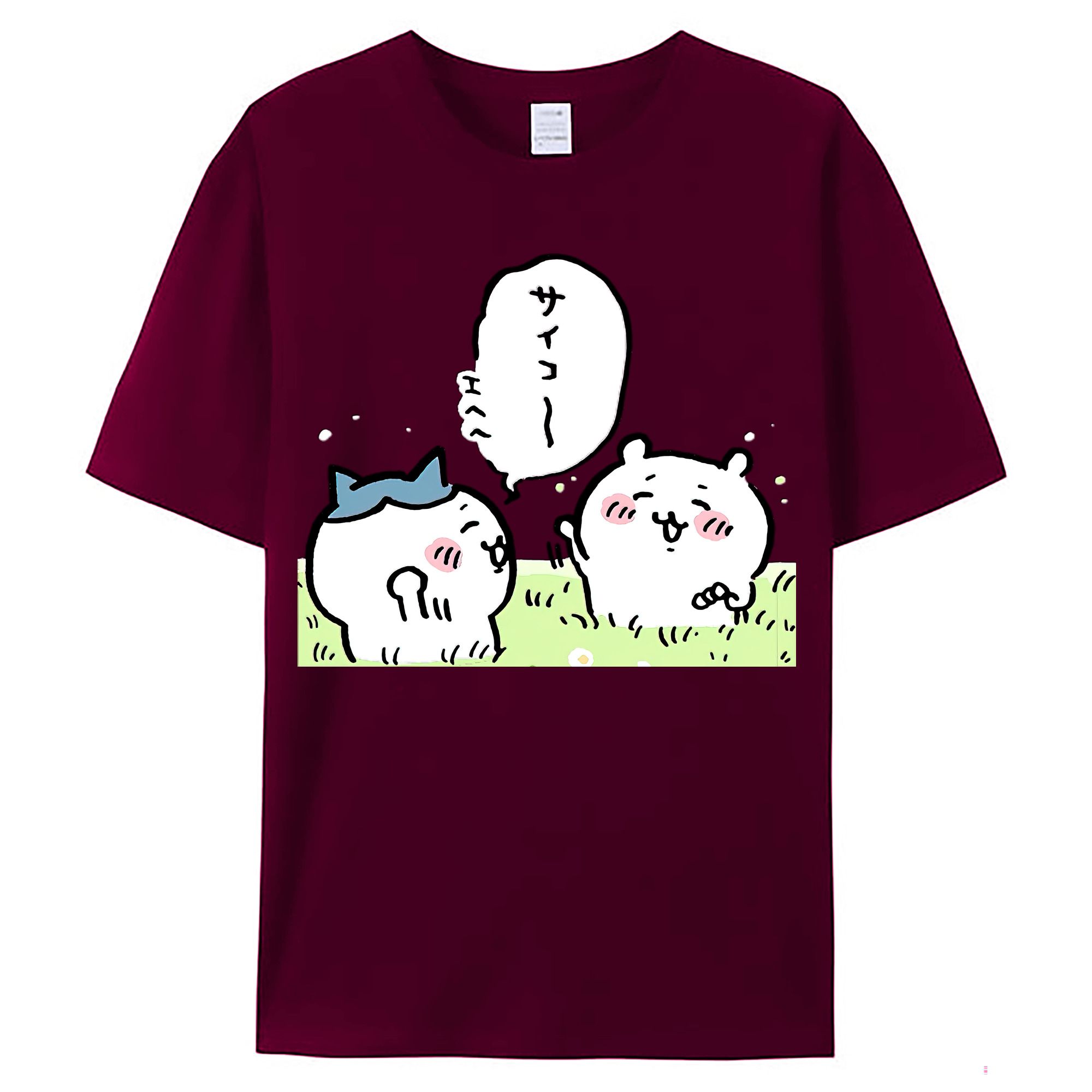 （画像用） ちいかわ ちいかわ Chii-kawa chiikawa レディースカジュアルプリントTシャツ（綿100％）